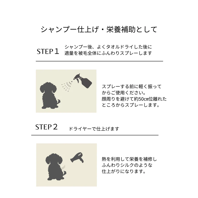 TEGSUMI シルクケアスプレー for コート 200ml 美容液成分 天然シルク 毛玉 もつれ ツヤ うるおい ふんわり 詰め替え