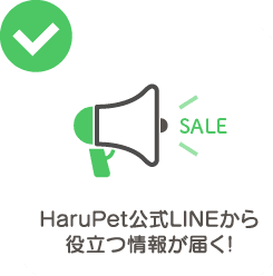 HaruPet公式LINEから役立つ情報が届く！